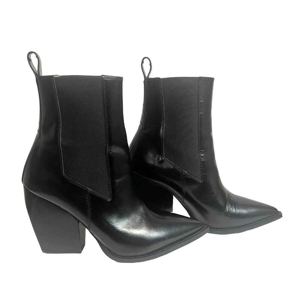 All Saints Ria Black Leather Boot - Great Condition; Originally $379.00